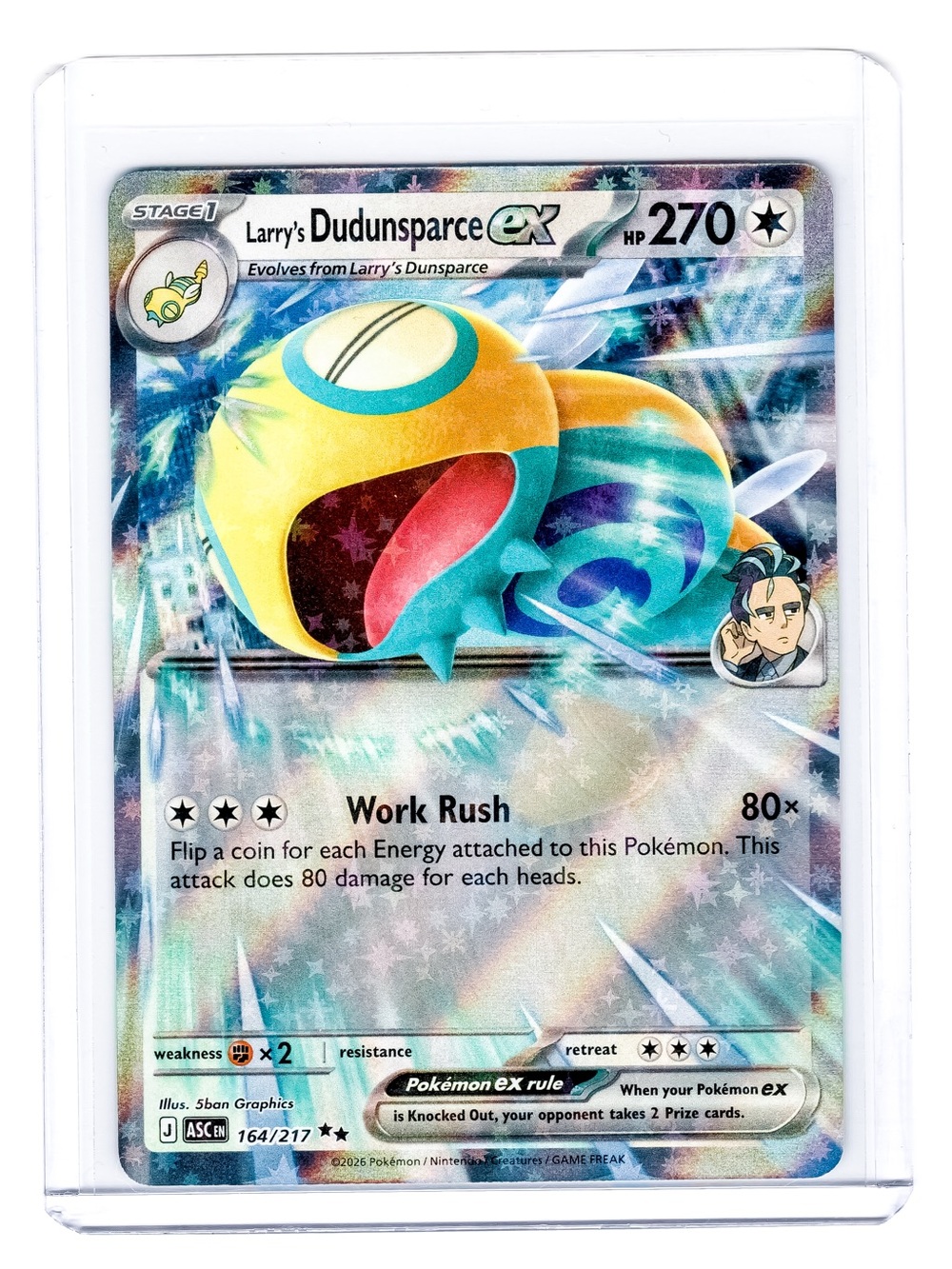 Larry's Dudunsparce 164/217 EX Ascended Heroes NM Pokemon Trading Card